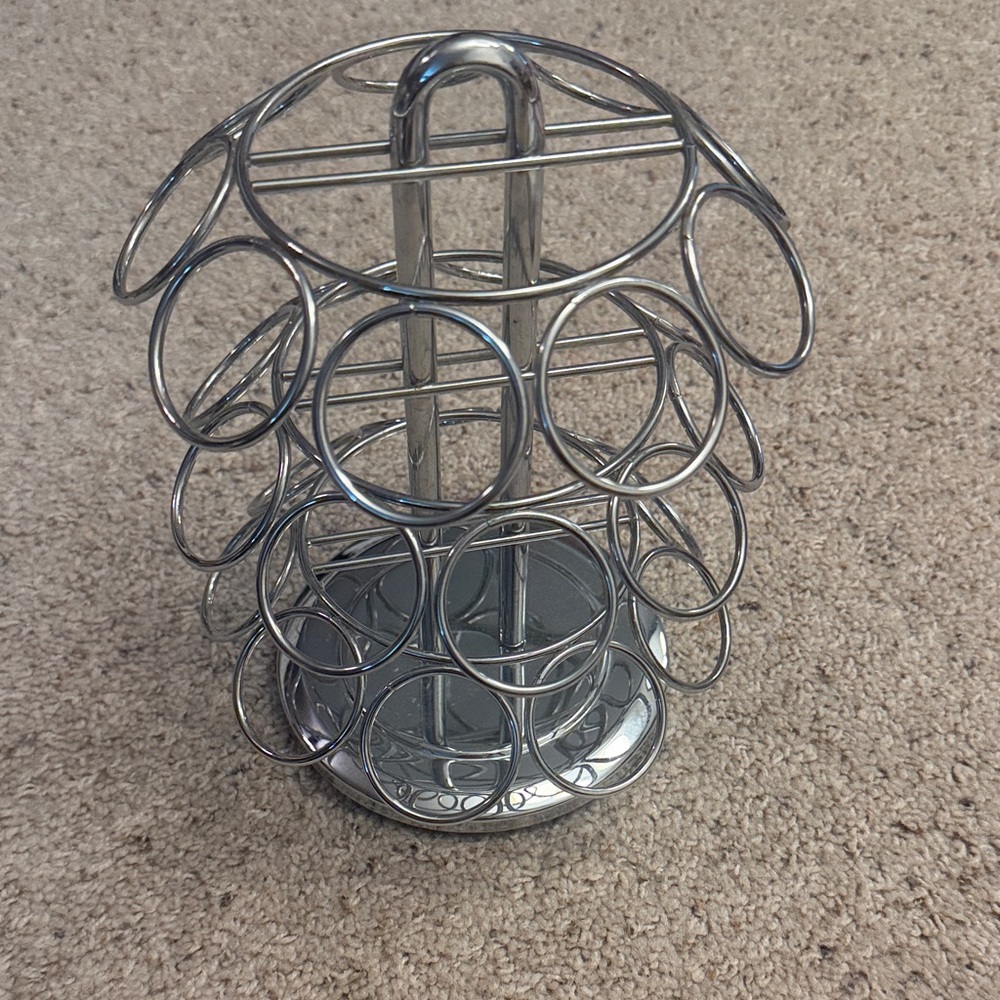 Chrome Metal Ring k-cup Coffee Pod Carousel Holder